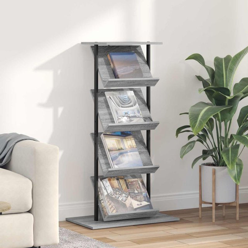 Magazinregal Vidaxl in Grau Sonoma aus Holzwerkstoff, B/T/H: 68 x 40 x 123,5 cm - Bild 1