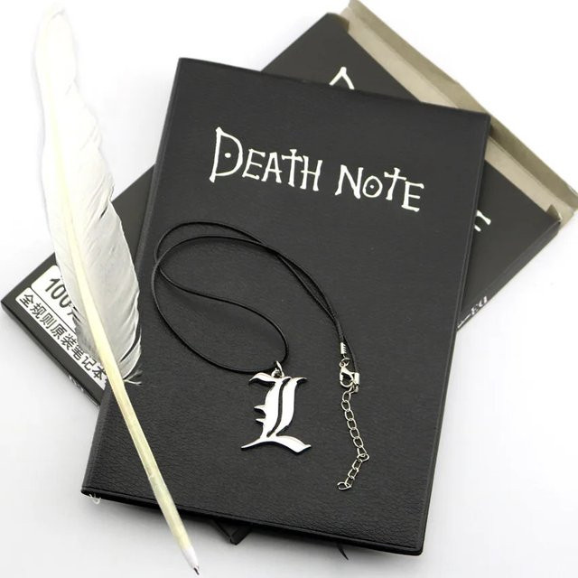 Coliky Death Note Notizbuch-Set aus schwarzem Kunstleder mit Hardcover und linierten Seiten - Bild 1