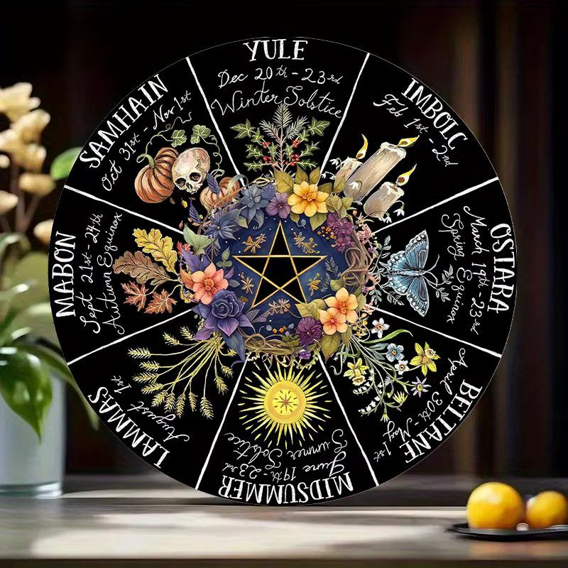 Potdemiel Vintage Pagan-Ring Wanddekoration mit floralen und mystischen Kunstmustern in Multicolor - Bild 2