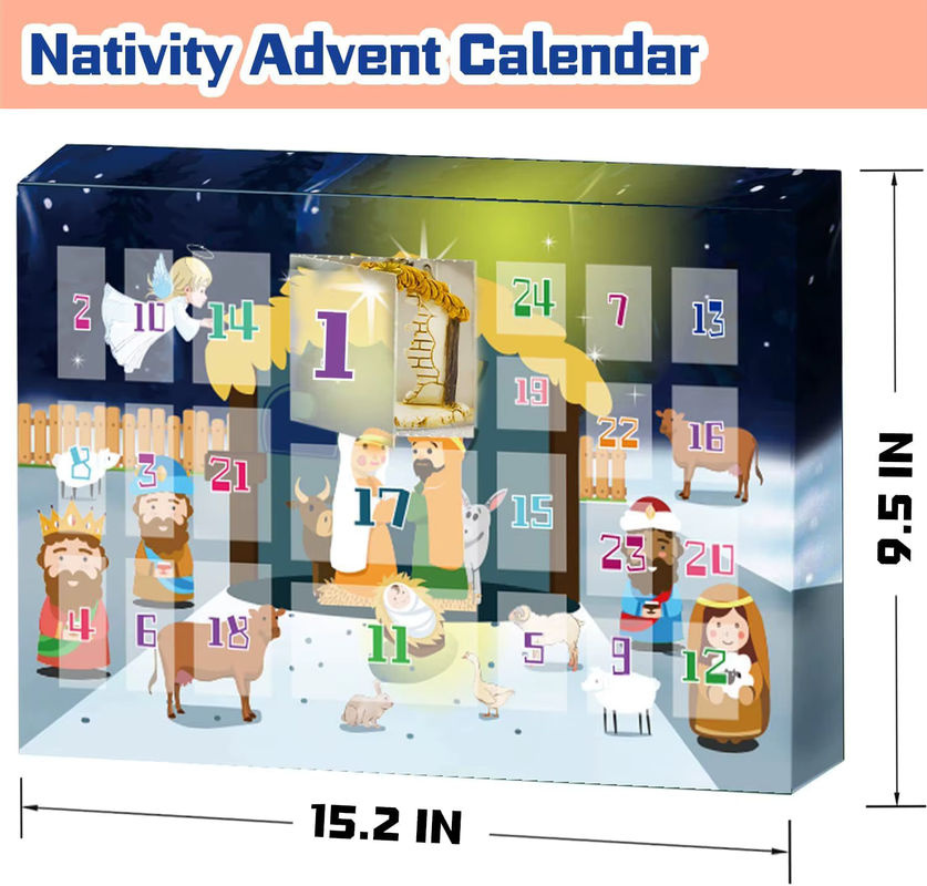 Adventskalender Krippe mit 24 Figurensets aus Kunststoff in Mehrfarbig für Kinder und Weihnachtsdekoration - Bild 5