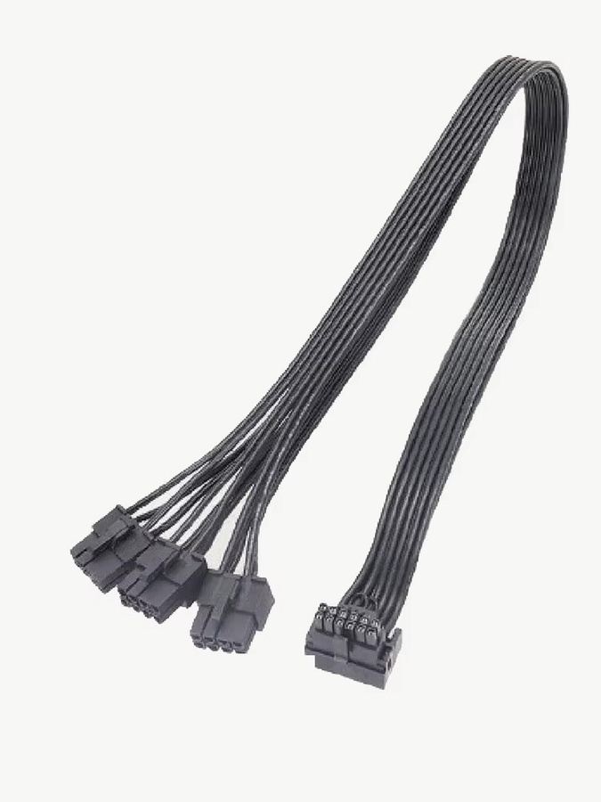T.F.SKYWINDINTL 12VHPWR Adapterkabel Schwarz: 3 x 8-Pin auf 16-Pin PCIE 5.0 für RTX 4000 Serie, 16 AWG, vollständig modular - Bild 4