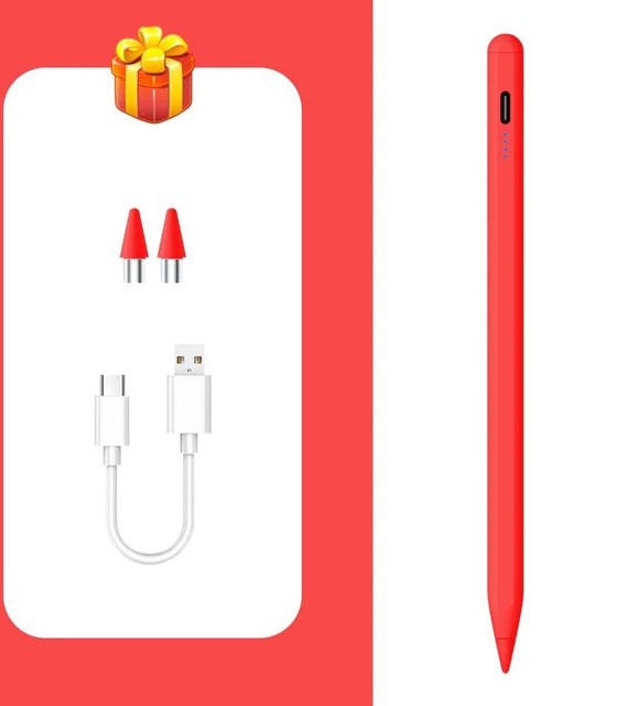 Wiederaufladbarer Stylus-Touch-Stift mit Neigungsfunktion für Samsung Galaxy Tab A9, A9+, S9FE, S9+, S8, S7, S7FE, S6lite, A7, A8, A7lite in Rot - Bild 1