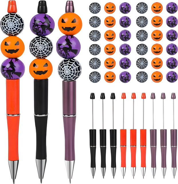 Kolorowys Halloween Bastelstifte mit schwarzer Tinte für DIY-Projekte, Set mit Kürbis, Hexe und Spinnennetz Motiven, Mehrfarbig - Bild 1