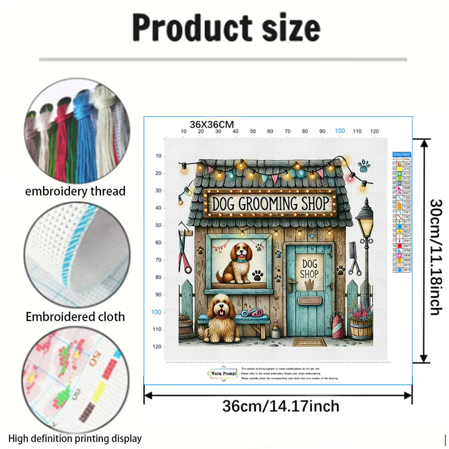 Pet Paradise Kreuzstich-Set zum Selbermachen, 11CT Stickerei in Multicolour, B/H: 36 x 36 cm - Bild 2