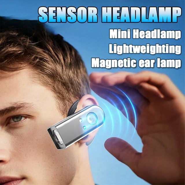 Heinast Mini-Stirnlampe mit COB-LED und Touch-Bedienung, silberfarben, wiederaufladbar - Bild 1