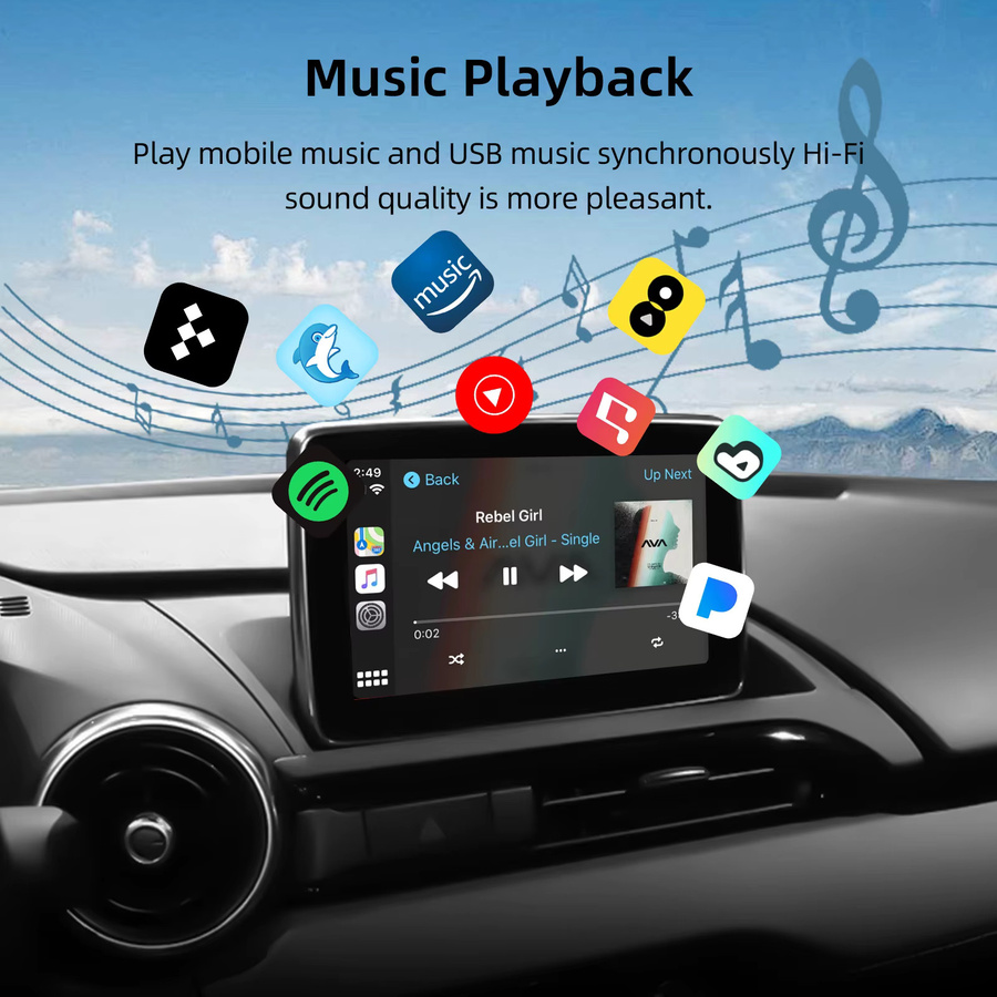 ANYFAR CarPlay und Android Auto Nachrüst-Decoder-Box USB-Hub Upgrade-Kit für Mazda 2 3 6 CX3 CX5 CX9 MX5 2014-2021 MZD-System in Schwarz - Bild 5