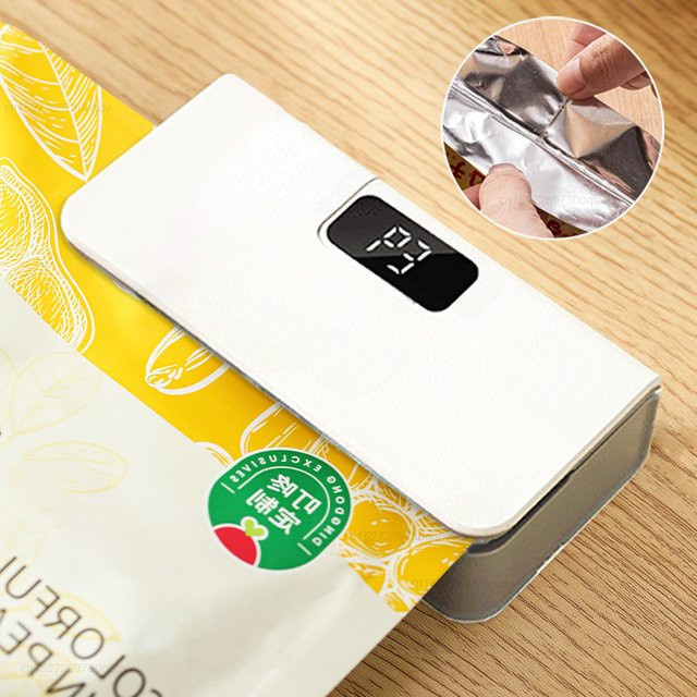 raugee Mini-Wärmebeutel-Versiegelungsgerät, wiederaufladbare tragbare Lebensmittelverpackung aus Kunststoff in Blau und Weiß - Bild 1