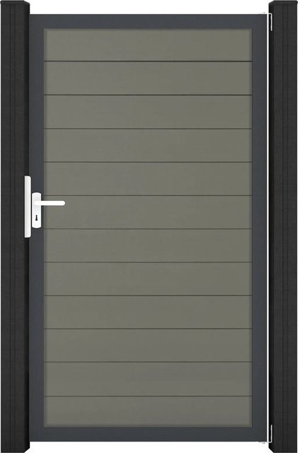 GroJa Solid Steckzauntor Grau Rahmen DB703 B: 100 cm, H: 180 cm - Bild 1