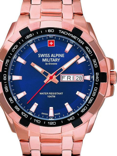 Swiss Alpine Military Herrenuhr, Quarz, Edelstahl, Blau, 42 mm, 10 ATM - Bild 1