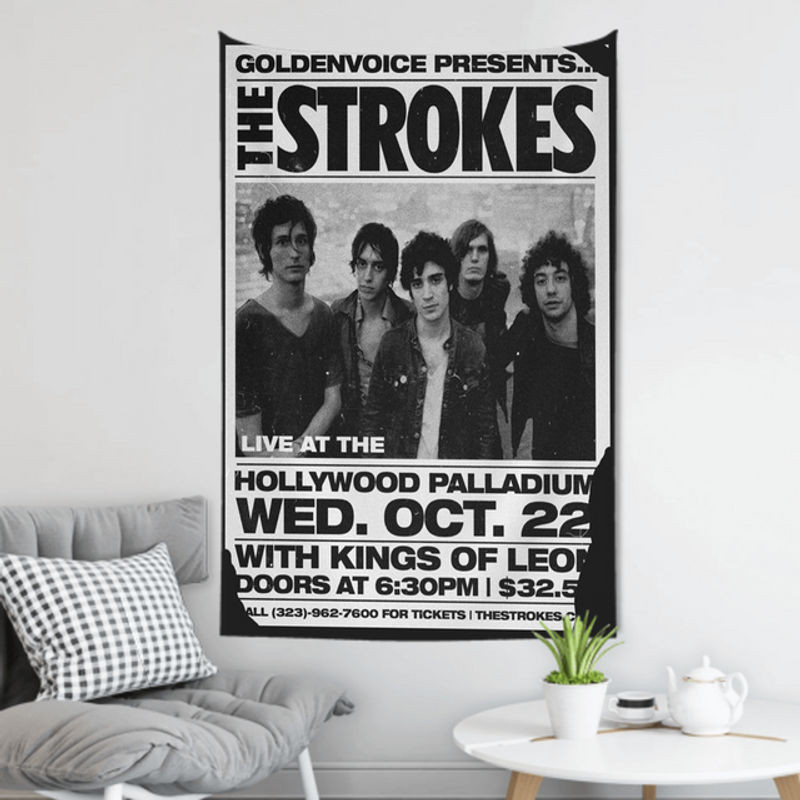 The Rock Band Wandteppich S-Strokes Schwarz B/H: 70 x 70 cm - Bild 1