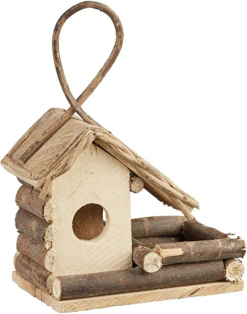 Relaxdays Vogelhaus Buchsbaum Natur zum Aufhängen, Farbe: Braun, B/T/H: 29 x 20 x 12 cm - Bild 1