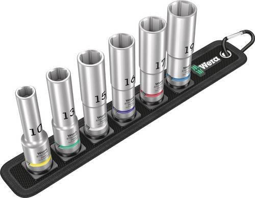 Wera Belt C Deep 1 Steckschlüsseleinsatz-Set 1/2 Zoll, 6-teilig, Schwarz/Silber - Bild 1