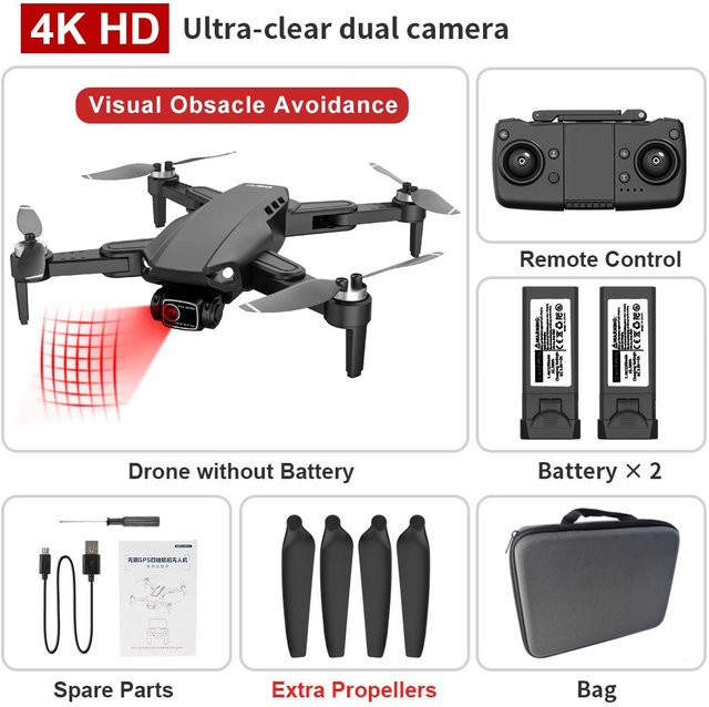 LYZRC L900 Pro SE Drohne mit 4K Kamera, GPS, 5G Wifi FPV und 360° Hindernisvermeidung, bürstenloser Motor, Schwarz - Bild 1