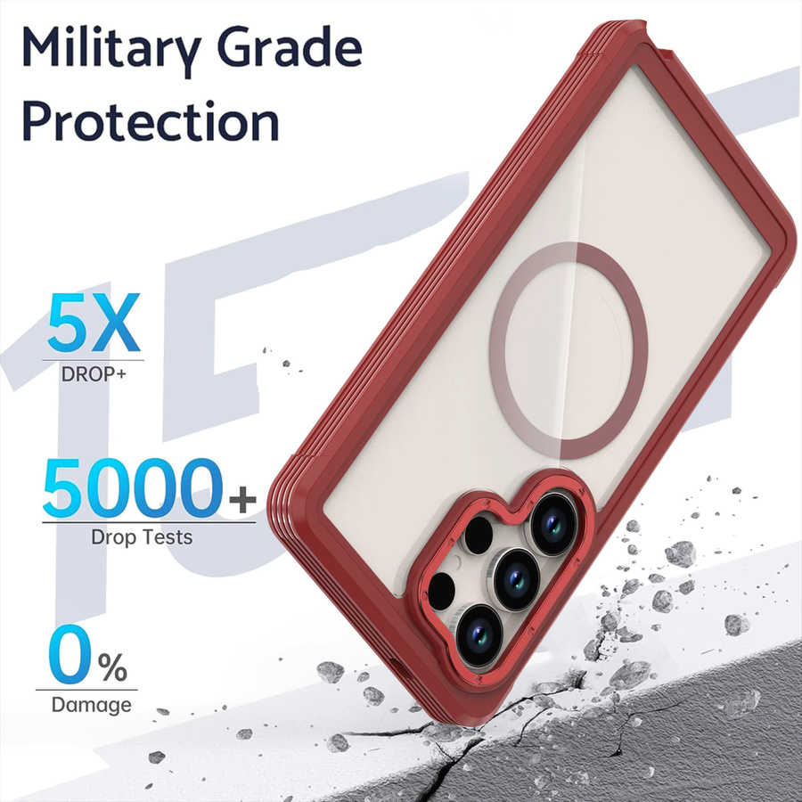 Armor Hybrid Anti-Drop XT MagSafe Hülle mit Clip für Samsung Galaxy S26 Ultra, S25 und S24 Plus, kabelloses Laden, OTT Cover, erhältlich in Schwarz und Rot - Bild 2