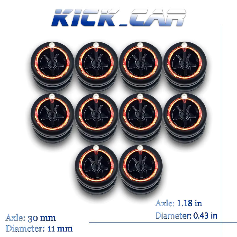 KicarMod Fahrzeugspielzeugräder, Kunststoffräder, Gummireifen, 5er-Set - Bild 3