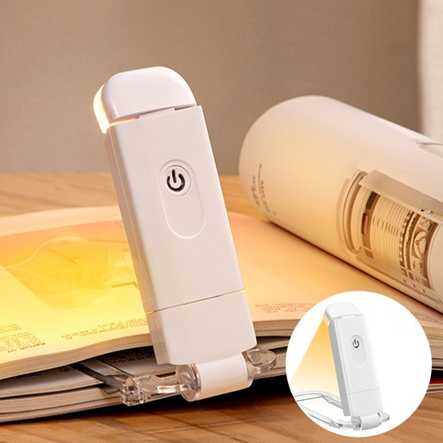 Heinast LED Clip-Leselicht in Weiß, USB wiederaufladbares Nachtlicht mit Augenschutz - Bild 1