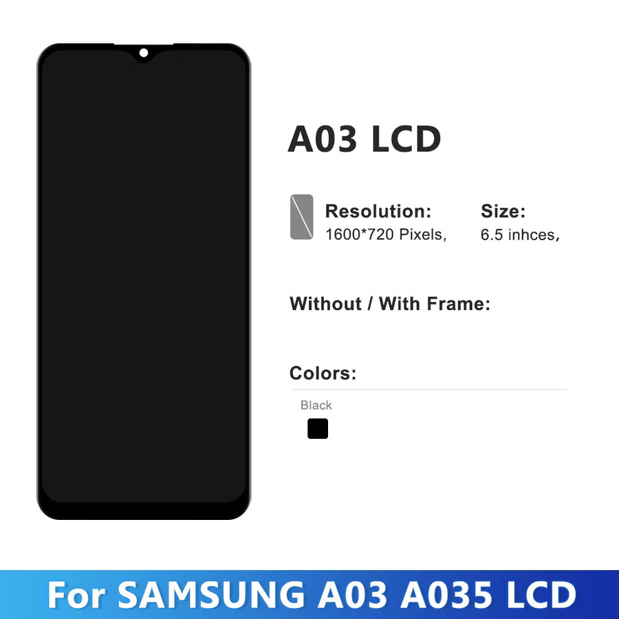 Samsung A03 LCD Display Touchscreen Digitizer Montage mit Rahmen für SM-A035F/DS A035M A035F in Schwarz, 6,5 Zoll - Bild 3