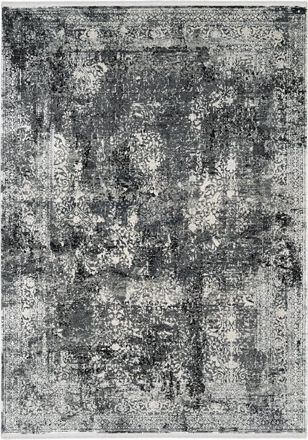 Teppich LOTUS in Grau im Vintage-Stil aus Mischgewebe aus Viskose und Polyacryl, B/T: 130 x 67 cm - Bild 1