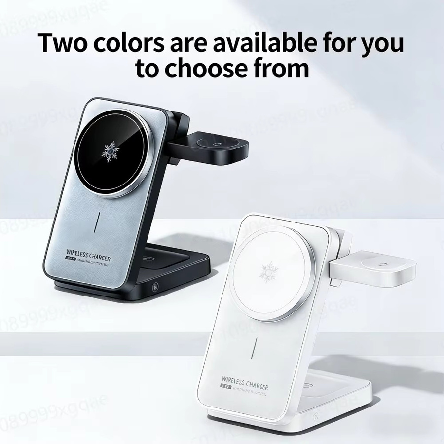 4-in-1 Faltbares Magnetisches Kabelloses Ladegerät mit Qi Schnellladung für MagSafe iPhone, Apple Watch und AirPods Pro in Weiß - Bild 5