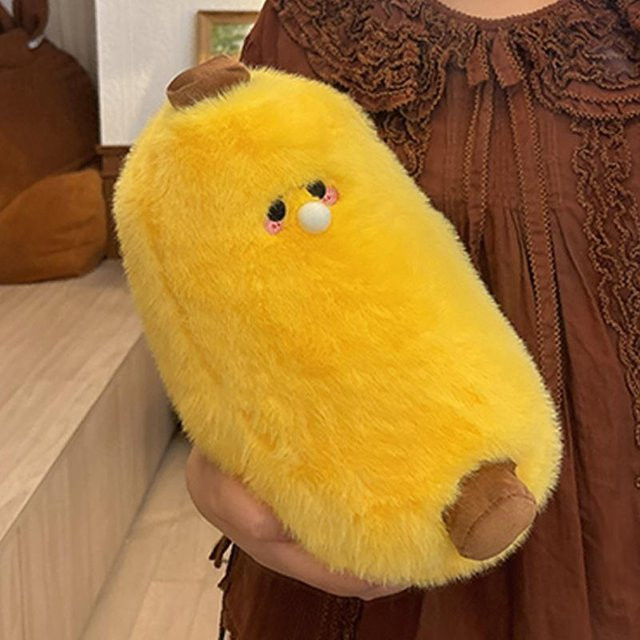 Weiches Bananen-Plüschkissen von Yiran Health & Beauty in Gelb, flauschiges Fruchtkissen mit Rouge-Wangen für Sofa und Bett, Höhe: 30 cm - Bild 1