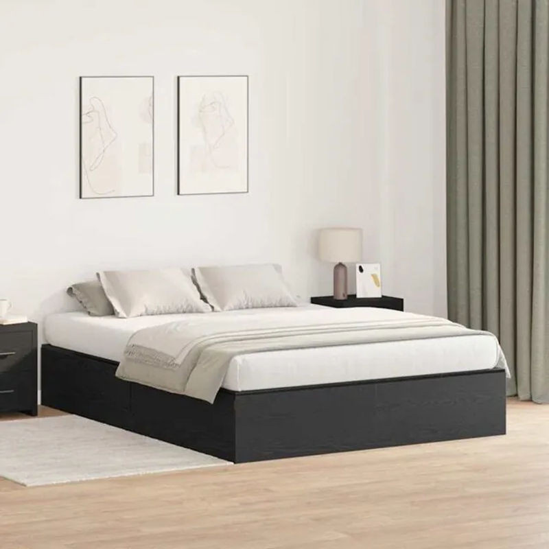 Modernes Funktionsbett Vidaxl aus Holzwerkstoff in Schwarz, B/T/H: 200 x 160 x 31.5 cm - Bild 1