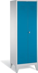 C+P Doppelspind Classic auf Füßen mit 2 Abteilen, Front Lichtblau und Korpus Lichtgrau, H x B x T: 185 x 61 x 50 cm - Bild 1