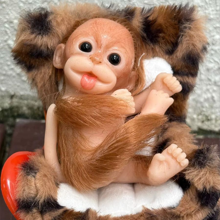 AnjoDoll Affen Reborn Puppen, Silikon, Braun, 6 Zoll - Bild 2