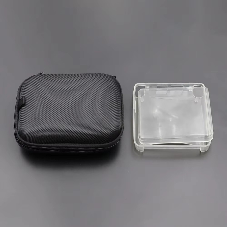 TingDong Schutzhülle und Tragetasche für GBA SP, Transparente TPU Weichhülle und Harte EVA Aufbewahrungstasche, Schwarz/Transparent - Bild 2