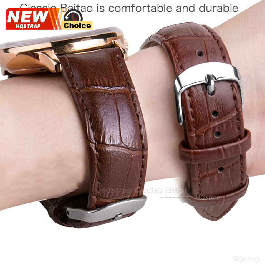 HQstrap Uhrenarmband PU-Leder, Schwarz, Unisex - Bild 2