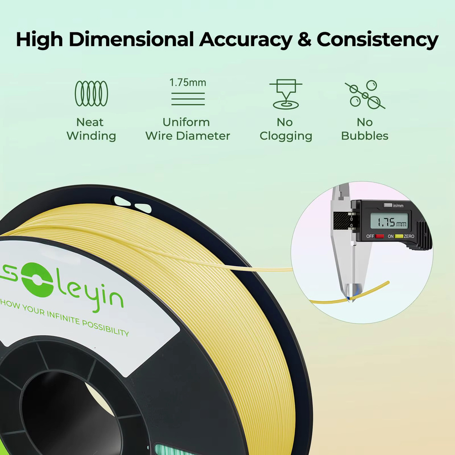 Creality Soleyin Ultra PLA 3D-Drucker-Filament 1,75mm, 1 kg, Gelb - Bild 4