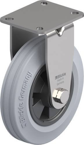 Blickle Bockrolle BX-VPP 160XR-1-SG aus Edelstahl und Kunststoff in Grau und Schwarz mit einem Rad-Durchmesser von 160 mm und einer Tragfähigkeit von max. 135 kg - Bild 1