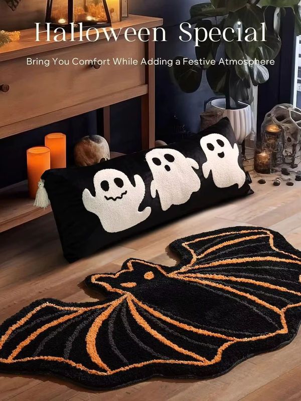 VIKAMA Halloween-Teppich aus Kaschmirimitat in unregelmäßiger Form für den Eingangsbereich und das Schlafzimmer - Bild 2