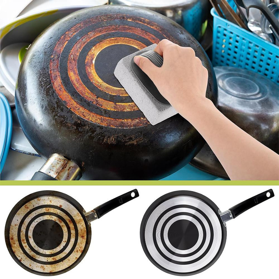 Topfactory Bimsstein Reiniger mit Griff in Weiß, 4 Stück - Bild 3