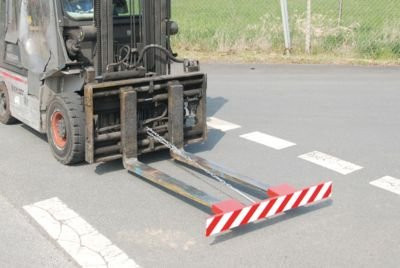 Bauer Gabelzinkenschild gemäß StVZO § 30 c, lackiert, rot-weiß, Stahl - Bild 1