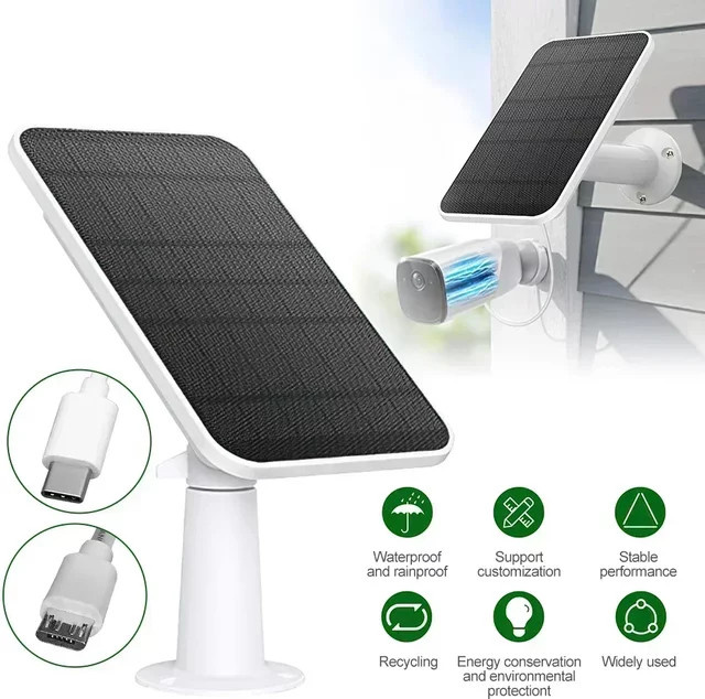 Eufy Solarmodul 4W mit 3 m Stromkabel für EufyCam 2, 2 Pro, 2C und 2C Pro Wandhalterung - Bild 1