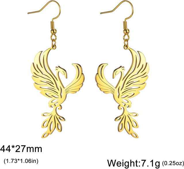 Phönix Ohrhänger Edelstahl, Gold, Damen - Bild 1