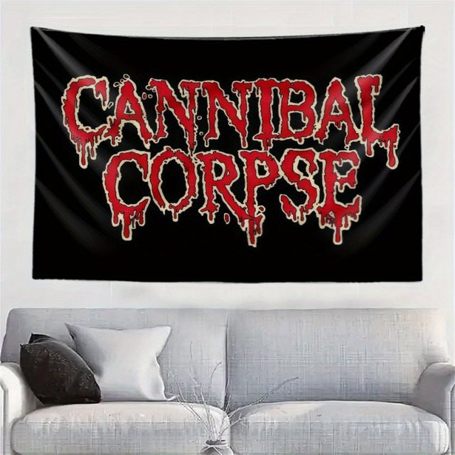 VIKAMA Cannibal Corpse Death Metal Logo Wandteppich, Schwarz, B/H: 60 x 40 cm - Bild 1