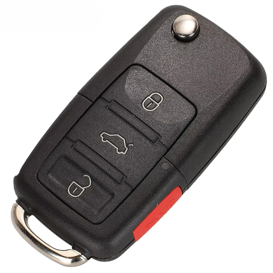 Jingyuqin 4-Tasten-Fernbedienung für Autoschlüssel in Schwarz, 315 MHz, ID48, passend für VW Beetle, Golf, Passat und Jetta (2000–2006) - Bild 2