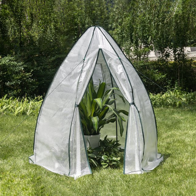WOLTU Garten-Gewächshaus aus PE, halbtransparentes Blumenzelt für Tomaten und Winterschutz, grün, B/T/H: 160 x 180 x 160 cm - Bild 1