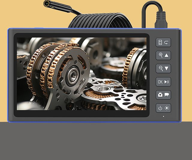 BUMBORN Action-Kamera Endoskop mit 7 Zoll IPS-Bildschirm, 1080P Auflösung und abnehmbarem Design, 1-15m starres Kabel zur Inspektion von Rohrleitungen und Autos - Bild 1