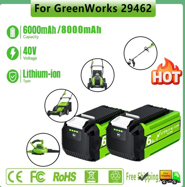 GreenWorks Ersatz-Akku 40V für Rasenmäher und Elektrowerkzeuge, kompatibel mit 29462, 29472 und 29282 - Bild 1