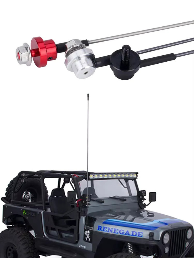 MALOM RC Metall-Simulationsantenne mit Sockel, Zubehör, Rot, 1:8 - Bild 2