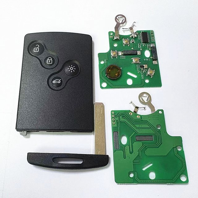 Kgreat Remote Key Card Smart Key 4 Tasten 433 MHz PCF7952 ID46 Chip für Renault Megane 3 Megane III in Schwarz - Bild 1