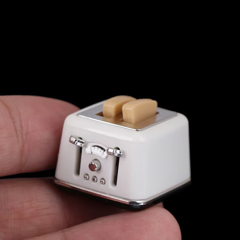 Puppenhaus-Brotmaschine im Maßstab 1:12, mit Toast, Miniatur-Toaster - Bild 4