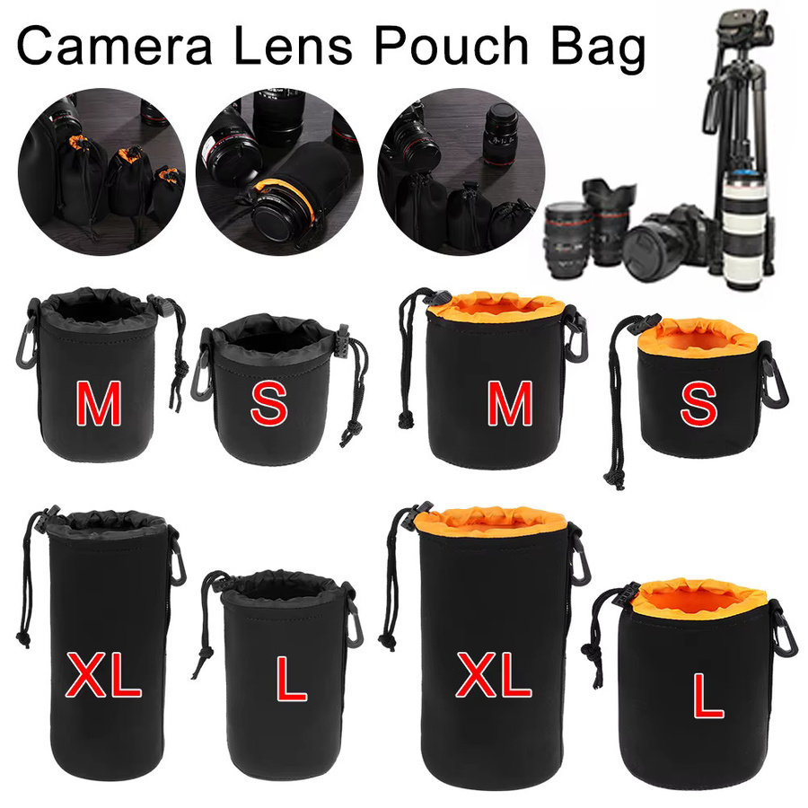 VAKIND Kameraobjektiv-Tasche aus wasserdichtem Neopren in Schwarz für Canon und Sony DSLR-Kameras - Bild 3