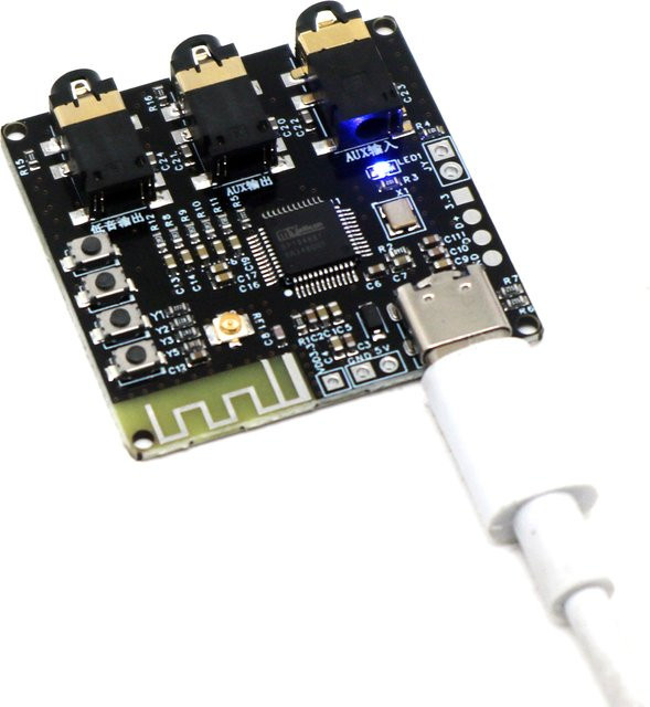 DYKBmetered Bluetooth DSP-Tuning Soundkarten-Vorverstärkermodul mit 40-Band EQ, TWS Stereo Hi-Fi Audio-Verstärker in Schwarz mit AUX-Anschluss - Bild 1