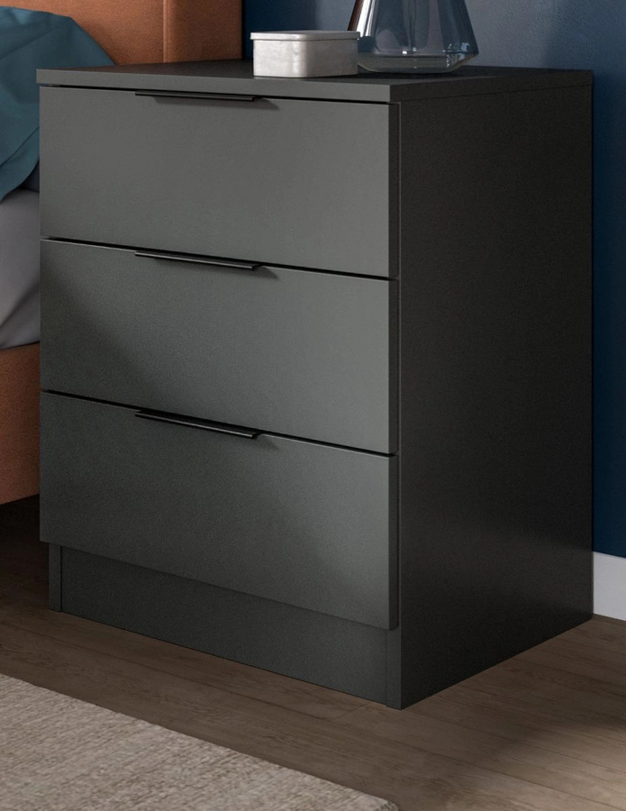Nachttisch Swan von Inn.Furn in Grau, modern mit Schubladen, B/T/H: 60 x 40 x 45 cm - Bild 1