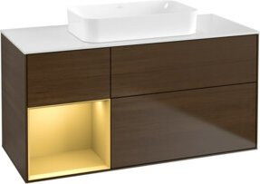 V&B Waschtischunterschrank Finion in Walnussfurnier, B/T: 120 x 60 cm - Bild 1