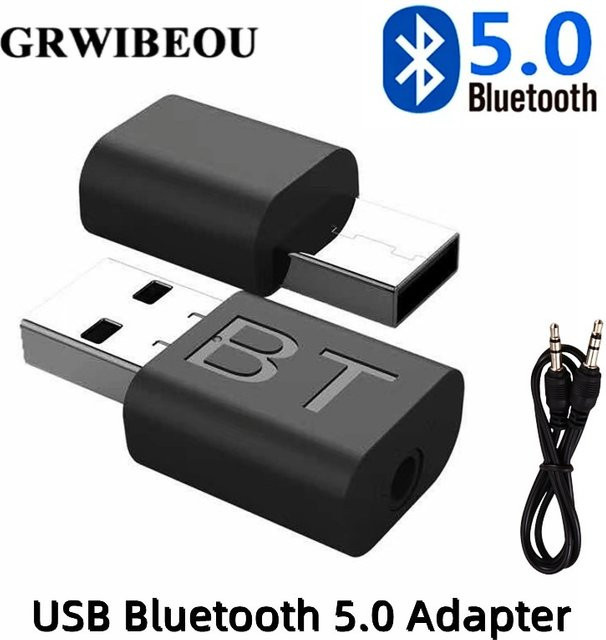 GRWIBEOU 2-in-1 USB-Bluetooth-Sender und Empfänger in Schwarz mit 3,5-mm-Klinkenanschluss für Laptop, TV, PC und Auto - Bild 1