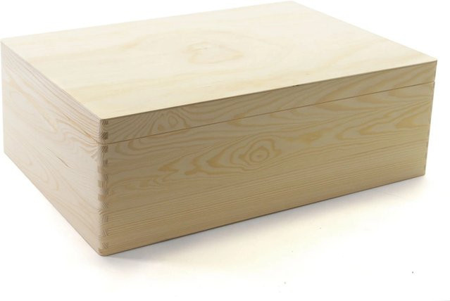 HolzFee Holzkiste mit Deckel in Natur Beige, verzapft, B/T/H: 59 x 40 x 20 cm - Bild 1
